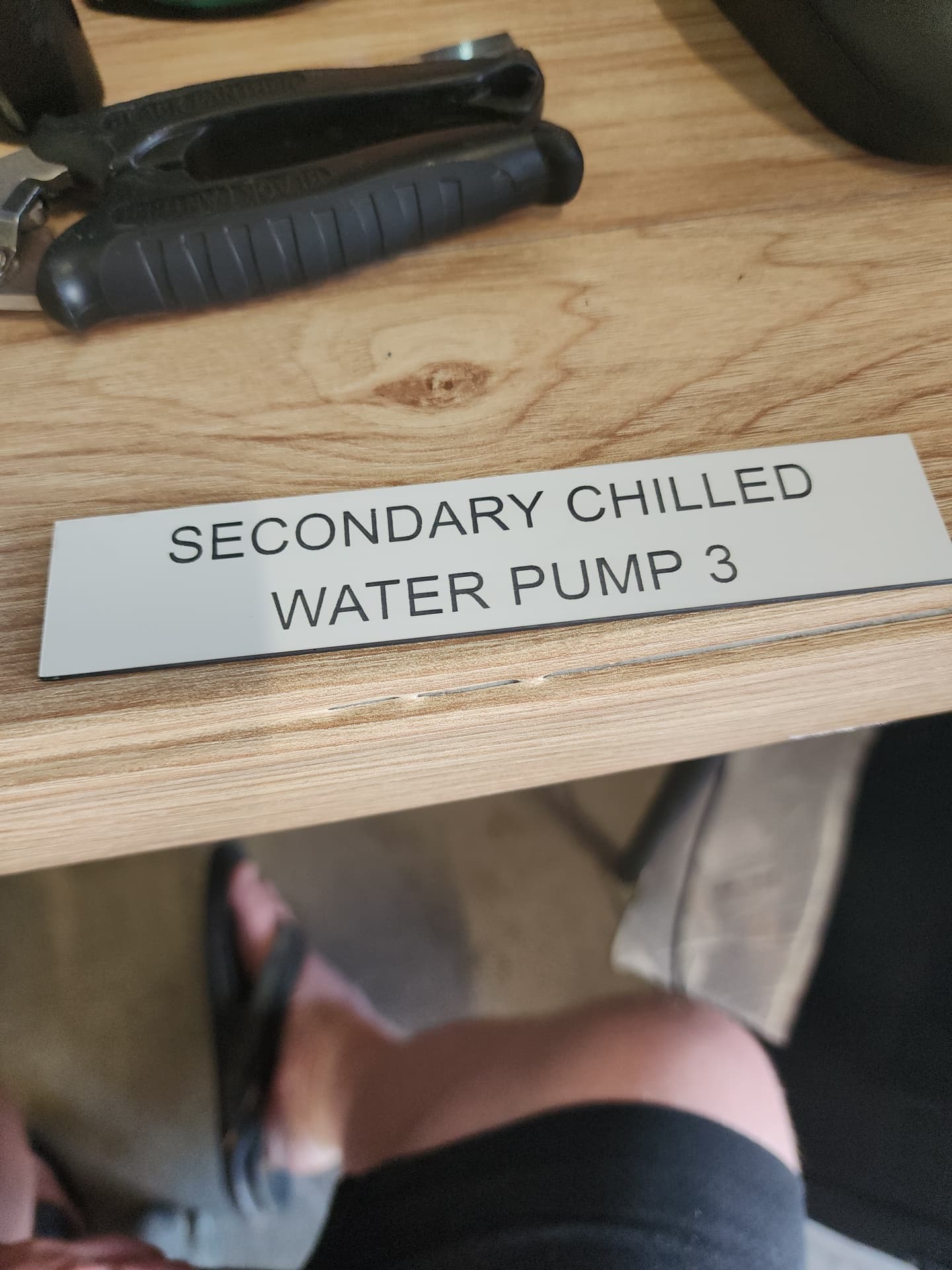 Chilled water pump identification label